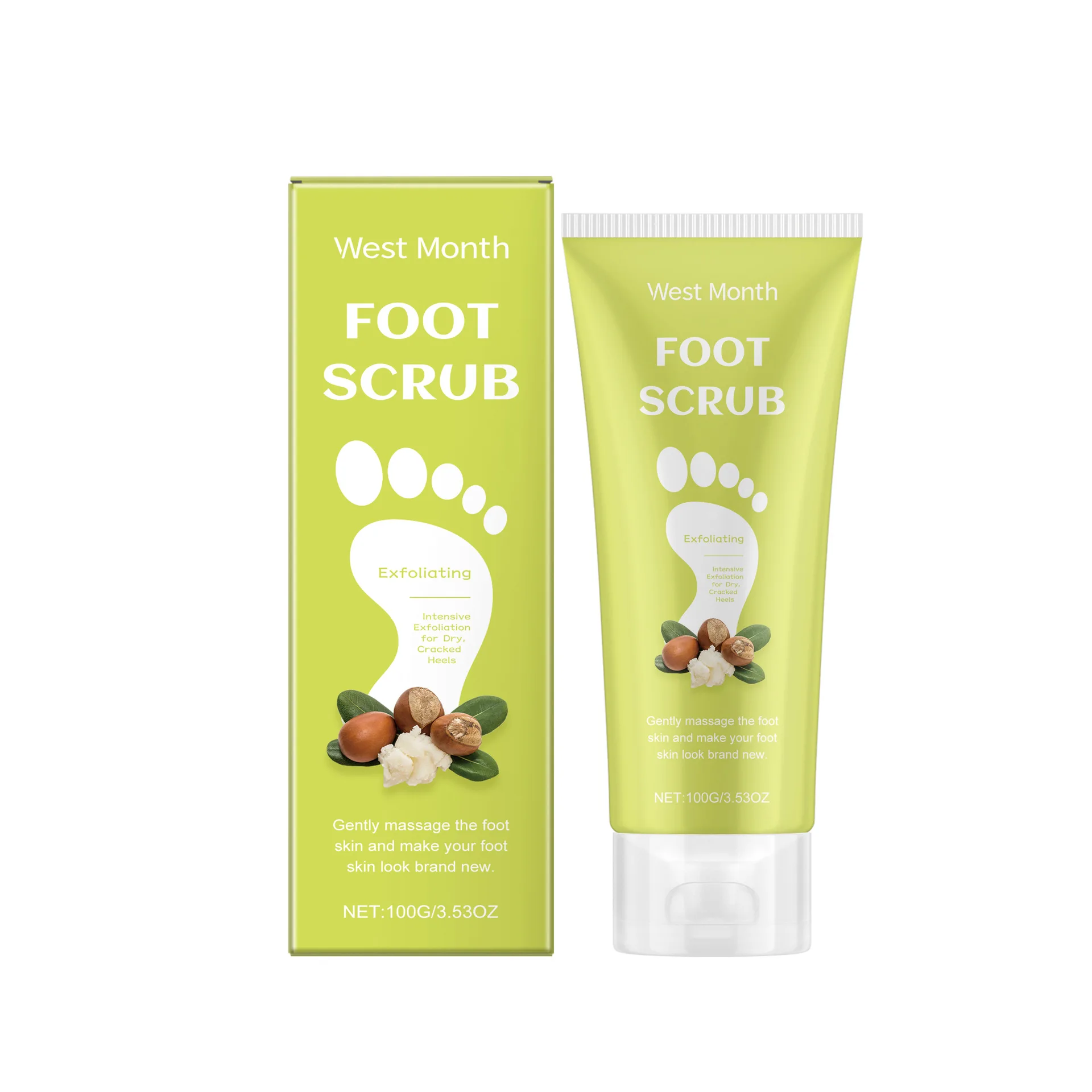 Foot Scrub, Gently Cleansing Foot Skin Exfoliating Dead Skin Moisturizing Smooth Scrub Skin Restores Softness and Smoothness