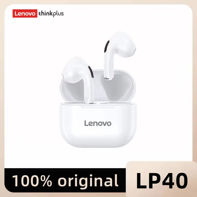 لينوفو LP40 سماعة سماعات رياضية TWS سدادات أذن لاسلكية شبه داخل الأذن صوت محيطي مع ميكروفون للحد من الضوضاء بلوتوث 5.3