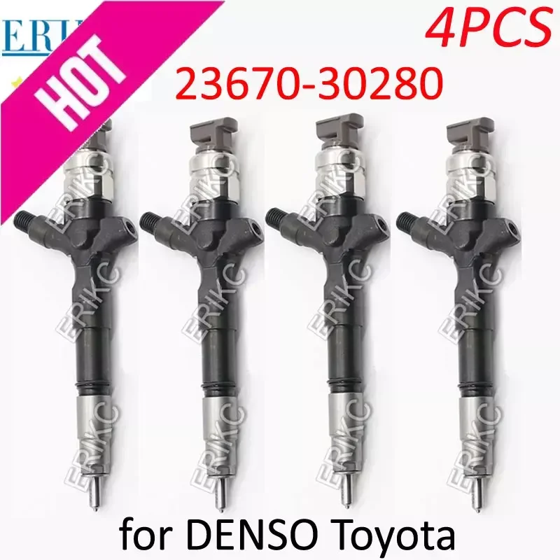 

4PCS 23670-30280 New Common Rail Fuel Injector Set 2367030280 Diesel Nozzle Sprayer For Denso Toyota 1KD-FTV 2KD 23670 30280