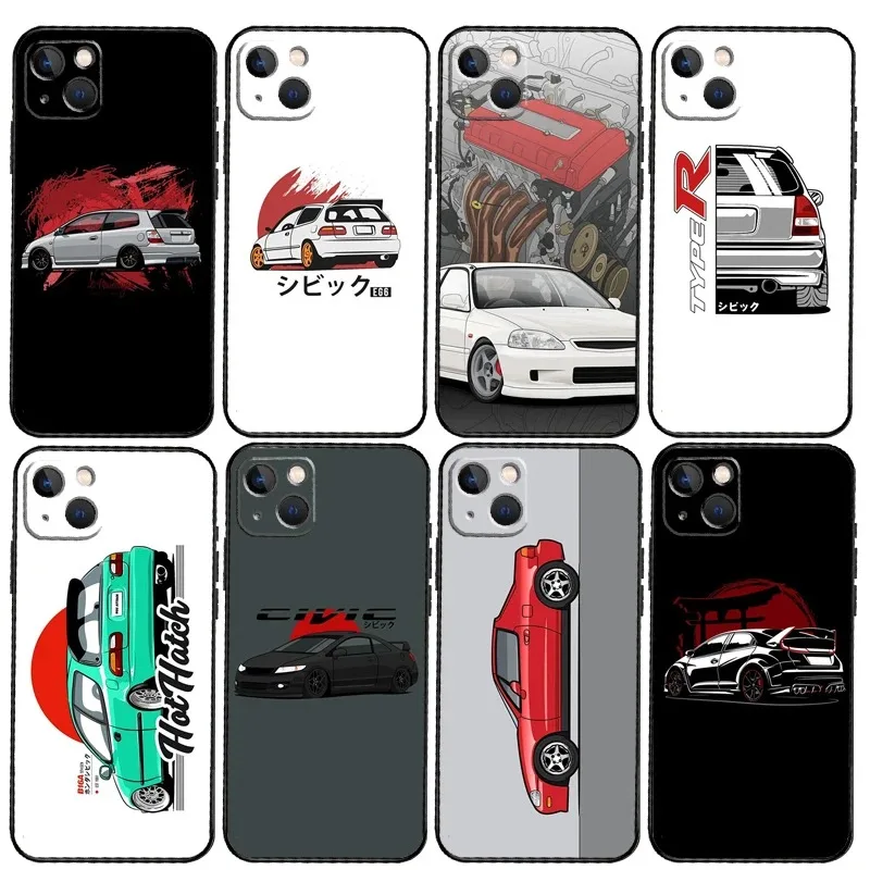 JDM Type R Civic Sport Car Phone Case For Samsung Galaxy S10 S20 S21 S22 S23 S24 FE Plus Ultra Note 20 Back Cover