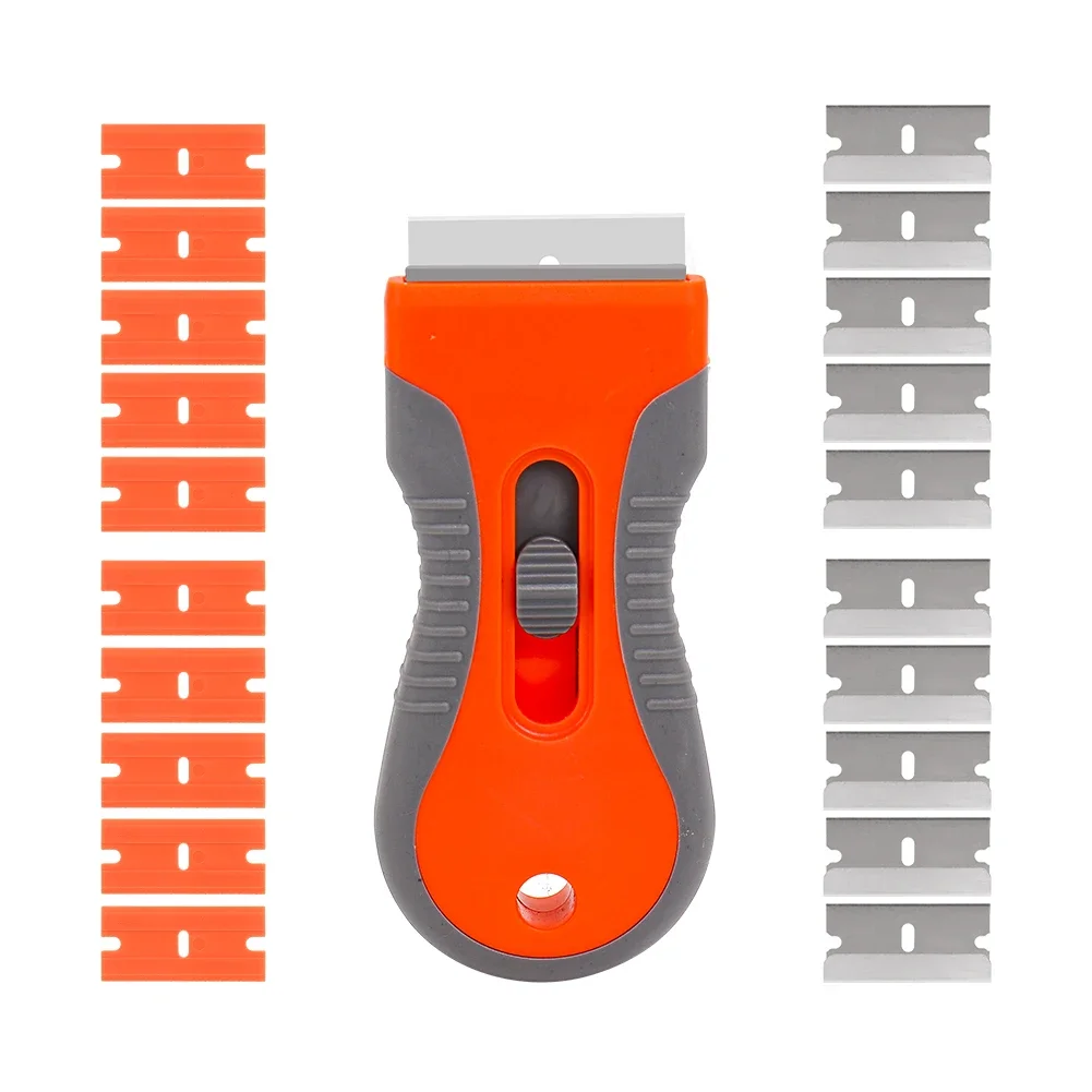 Glue Removal Blade Glass Oven Razor Scraper Plastic Handle Razor Scraper Spatula Car Film Tool Window Cleaning Blade Scraper