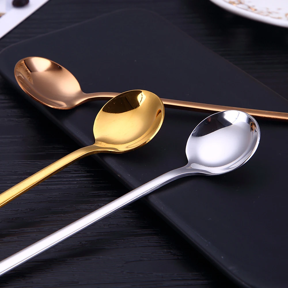 Stainless Steel Spoon Fruit Coffee Ice Cream Dessert  Teaspoons Home Kitchen Dining Tableware