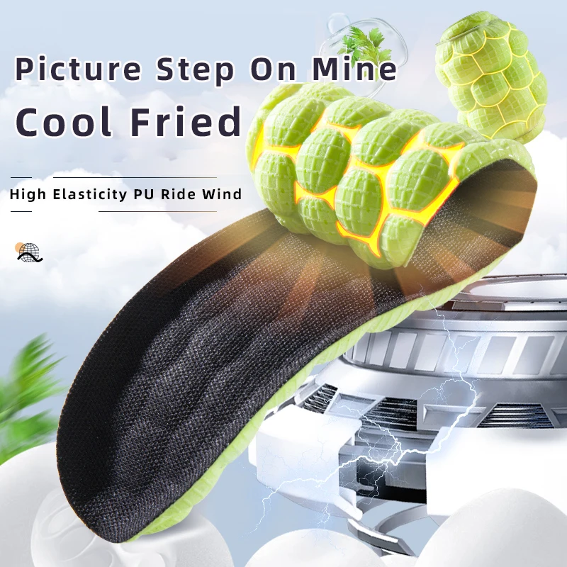 1 par de plantillas deportivas de látex verde para desodorización, absorción del sudor y soporte para el arco