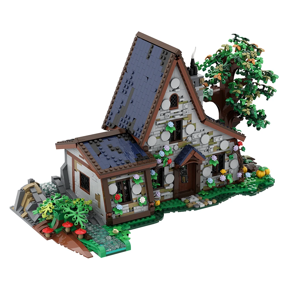 Gobricks Moc Bosarchitectuur Magische Heksenhuis Bouwsteen Zet Het Donkere Bos Huisonderwijs Bakstenen Speelgoed Kinderen Cadeau