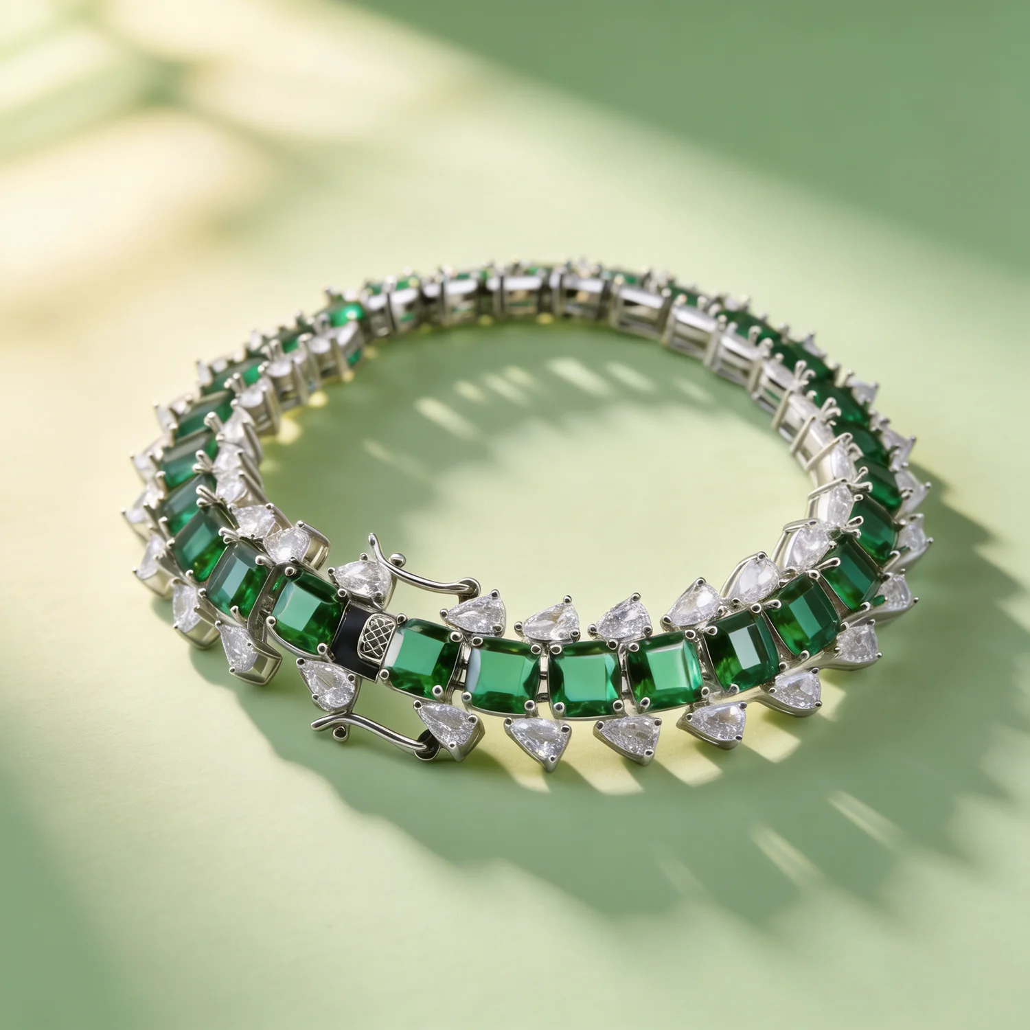 

New arrival women's emerald zirconia bracelets fashion high-end exquisite zirconia bracelets Luxury Jewelry Gifts For Girl