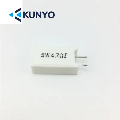 

Factory price wholesale ODM 5w12rj 5w47rj 7w2r2j 4.7R 5% 5W 23*10*10mm cement ceramic resistor