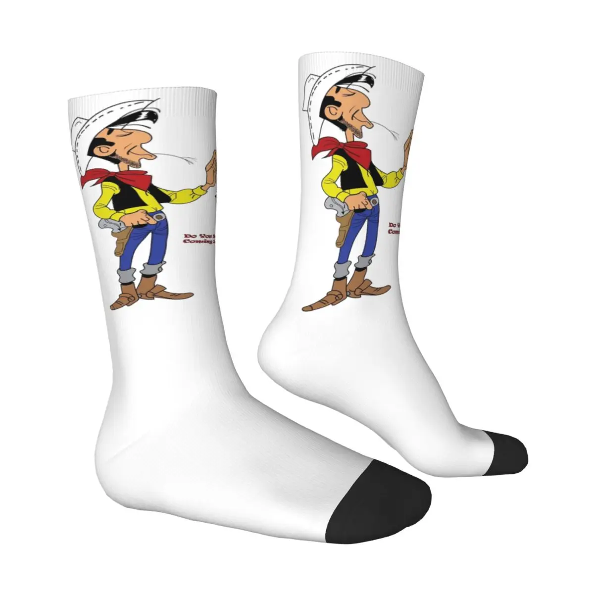 Lucky Luke Undertakers Chaussettes pour hommes, Chaussettes respirantes douces, Chaussettes coordonnantes, Motif coréen, Cyclisme, Printemps