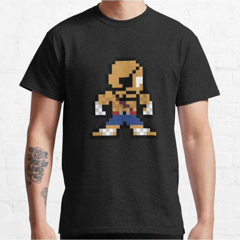 

Sagat (Street Fighter) 8-bit 80s Combat Street fighter Gift t shirt Retro Arcade game Graphic Tee Y2K Clothes Large size Tops