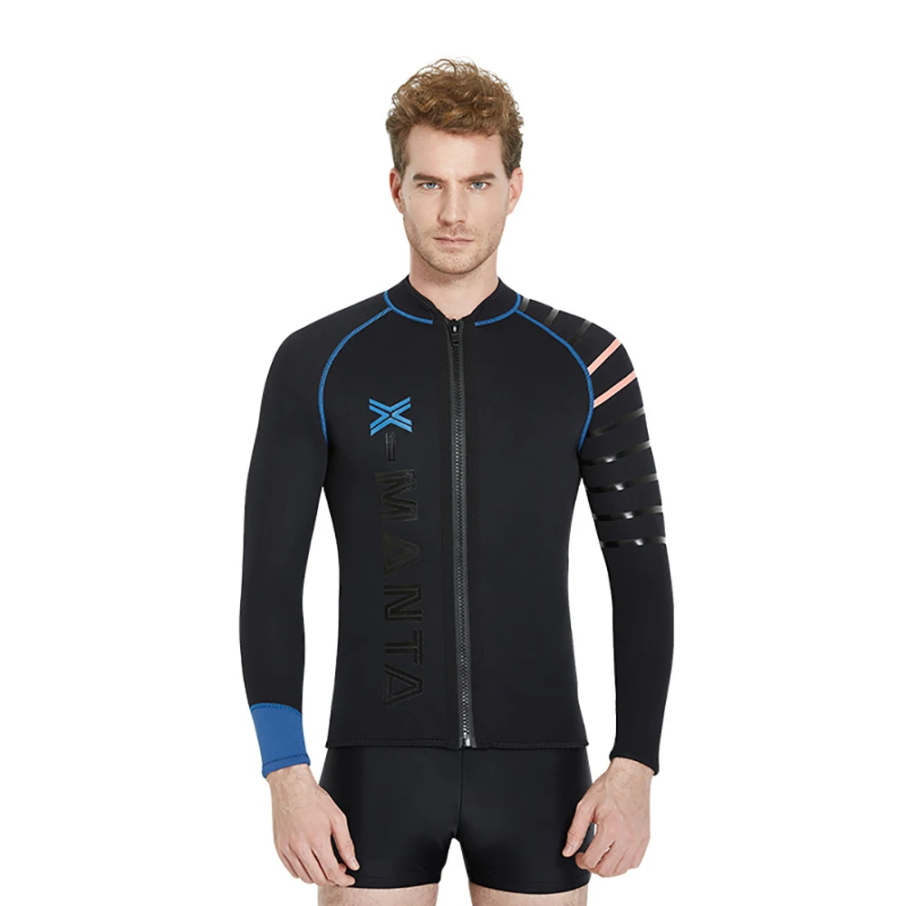 

Warm Wetsuits Top Men Women Cold Water 3MM Neoprene Wetsuits Vest Jacket Long Sleeves Full Zip Sun Protection Diving and Surfing