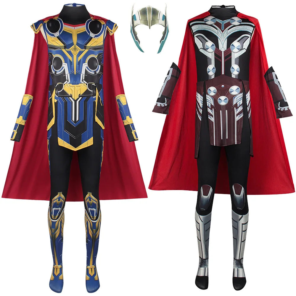 

Halloween Cosplay Thor 4 Tight One-Piece Suit Performance Costume for Men And Children Adult Kids Tight Jumpsuit Costume