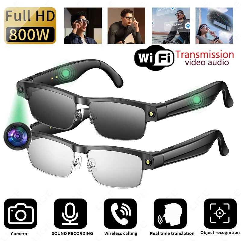 2026 New Smart Sunglasses Glasses 8MP Camera Video Recording AI Photo Recognition Translation Voice Assistant 270mAh Bluetooth