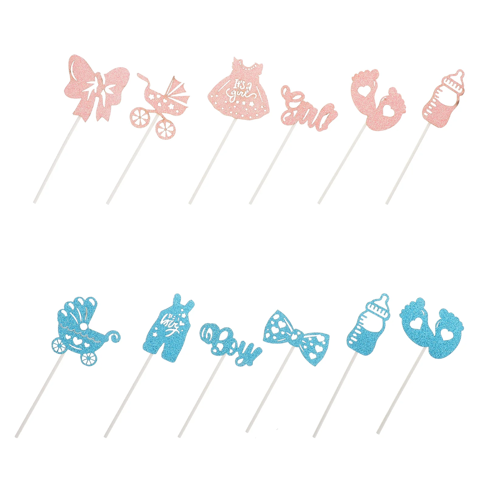 

Gender Reveal Props Party Cake Decoration Paper Cup Baby Cupcake Toppers Shower Girl Decorations Gifts