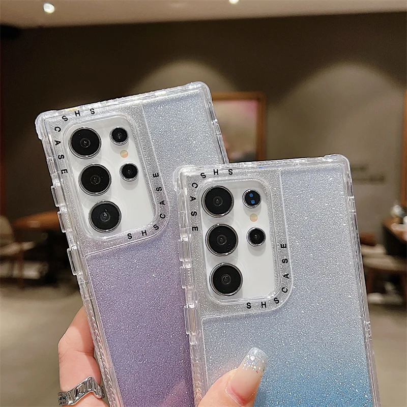 Luxury Flash three in one phone case for Samsung Galaxy S25 S24 S23 S22 S21 Plus Ultra FE  Shockrpoof Cover and Anti Drop Bumper