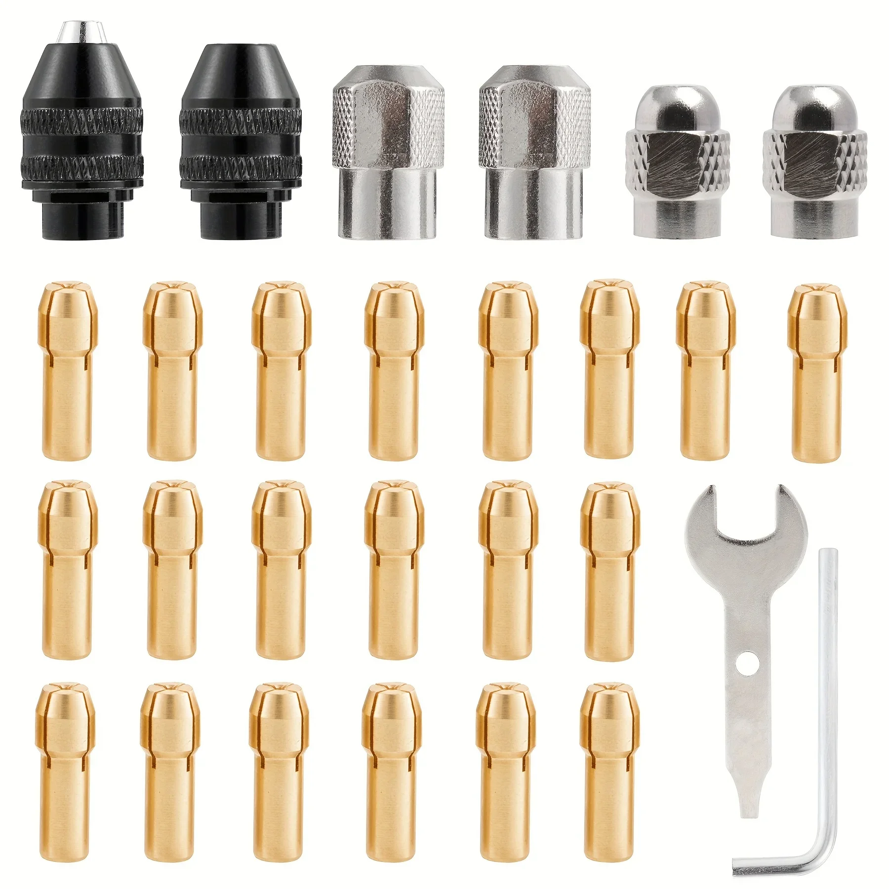 28pcs Drill Chuck Collet Set For Rotary Tool, Rotary Tool Keyless Quick Change Accessory Chuck With Replacement