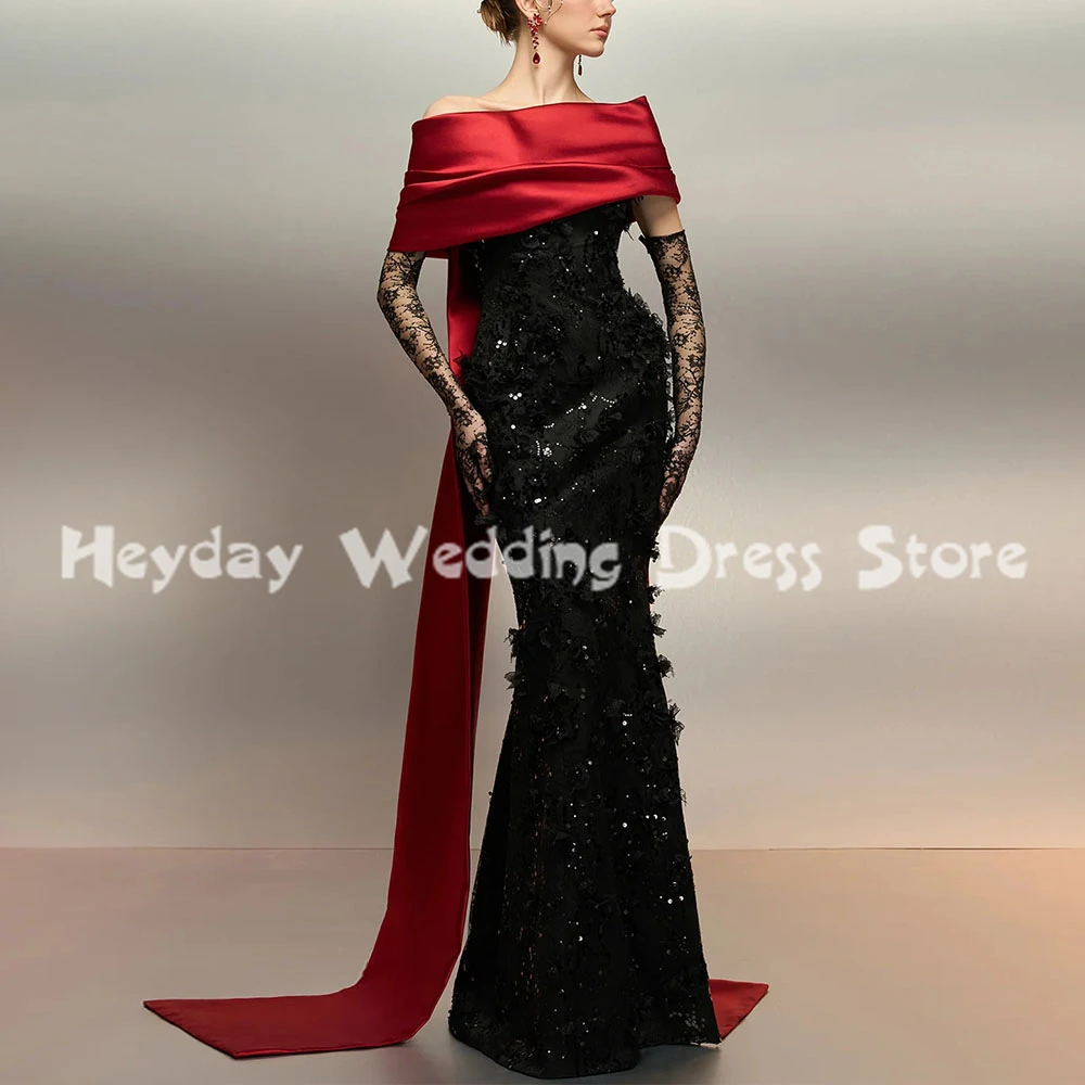 

Heyday Women's Mermaid 3D Flowers Applique Floor-Length Evening Dresses Sleeveless With Long Sleeves Formal Elegant Dresses 2025