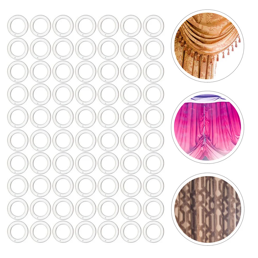 

100 Pcs Curtain Roman Circle Curtains Rods Ring Buckle Rings Plastic Household Accessories Practical Perforated