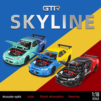 Oversized collectible ornaments 1:18 alloy die-cast GTR car model tires detachable DIY racing model boy gift
