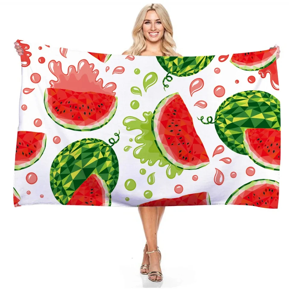 Fruit Style Beach Towels Watermelon Lemon Soft Quick Dry Bath Towel Portable for Adults Girls Women Kids Travel Camping Towels