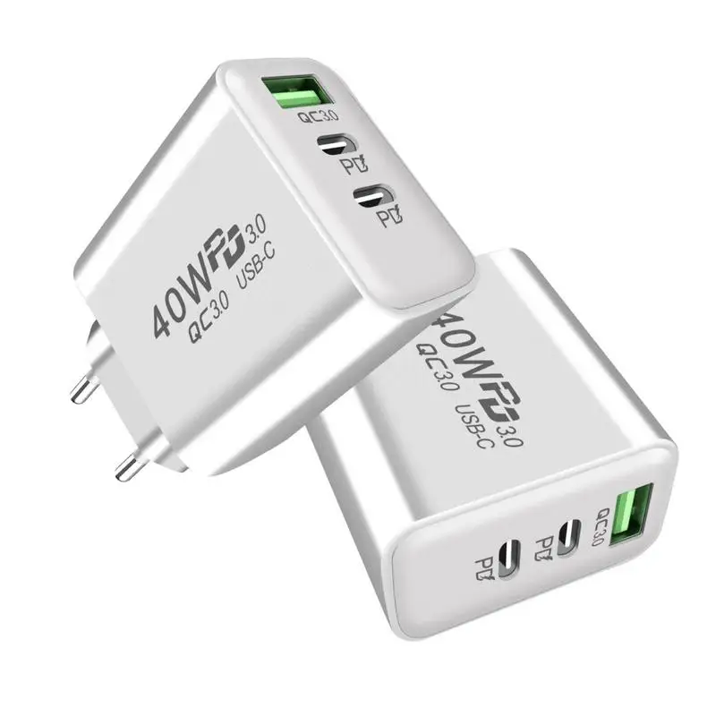 40W USB C Charger Plug 40W Super Fast 3 Ports Type C Plug Universal Fireproof PD Power Adapter Multi USB Plug Type C Charging image 3