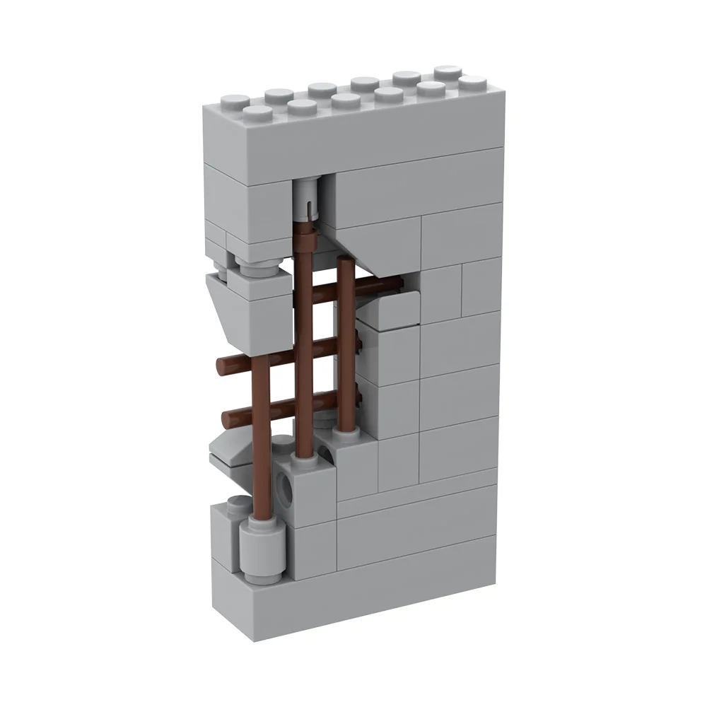 MOC Modello da parete rotta Blocchi di costruzione Muro di città Casa Cortile Design creativo fai da te Muro di mattoni Architettura di mattoni Giocattolo regalo