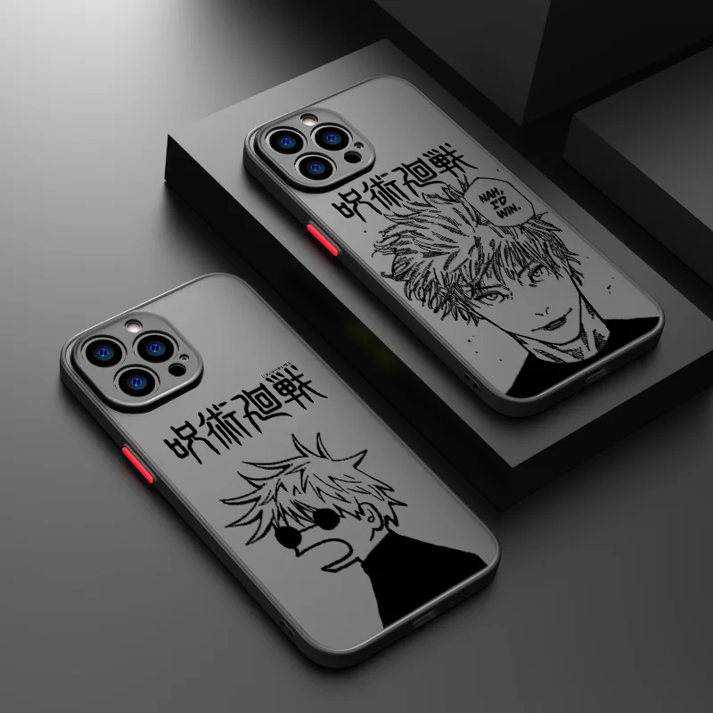 Jujutsu Kaisen Gojo Sukuna Phone Case For Apple iPhone 15 14 13 12 mini 11 XS XR X 8 7 Pro Max Plus Frosted Translucent Cover