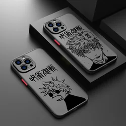 Jujutsu Kaisen Gojo Sukuna custodia per telefono per Apple iPhone 15 14 13 12 mini 11 XS XR X 8 7 Pro Max Plus Cover traslucida smerigliata