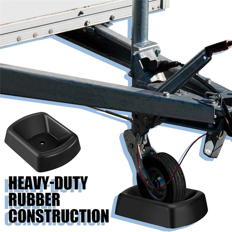

ABGR-Jack Wheel Chock Rubber Caster Trailer Dock 6 Inch Stabilizer Single Wheel Stopper Transport For Travel Trailer Cargo