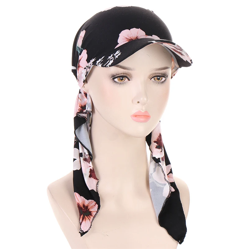 New Fashion Turban Hat for Women Girls Wide Brim Sunshade Caps Chemo Sunscreen Headwear for Cancer Head Wrap Caps