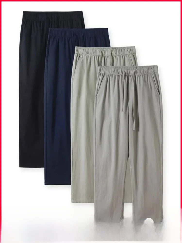 

Breathable Cotton Linen Blend Men's Casual Pants Versatile Comfortable Spring Summer Faionable Straight Leg Trousers