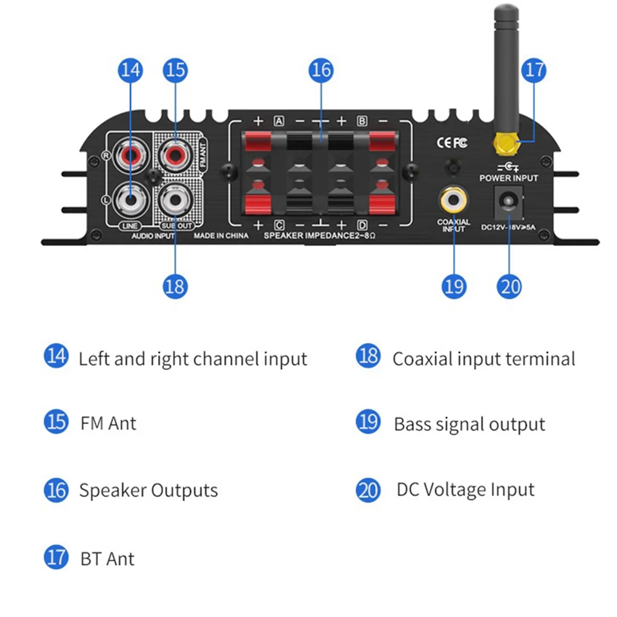 Lepy LP-269 PRO 4.1 Channel Bluetooth Amplifiers for Home Car Theater Coaxial in USB SD FM Function Subwoofer EU Plug
