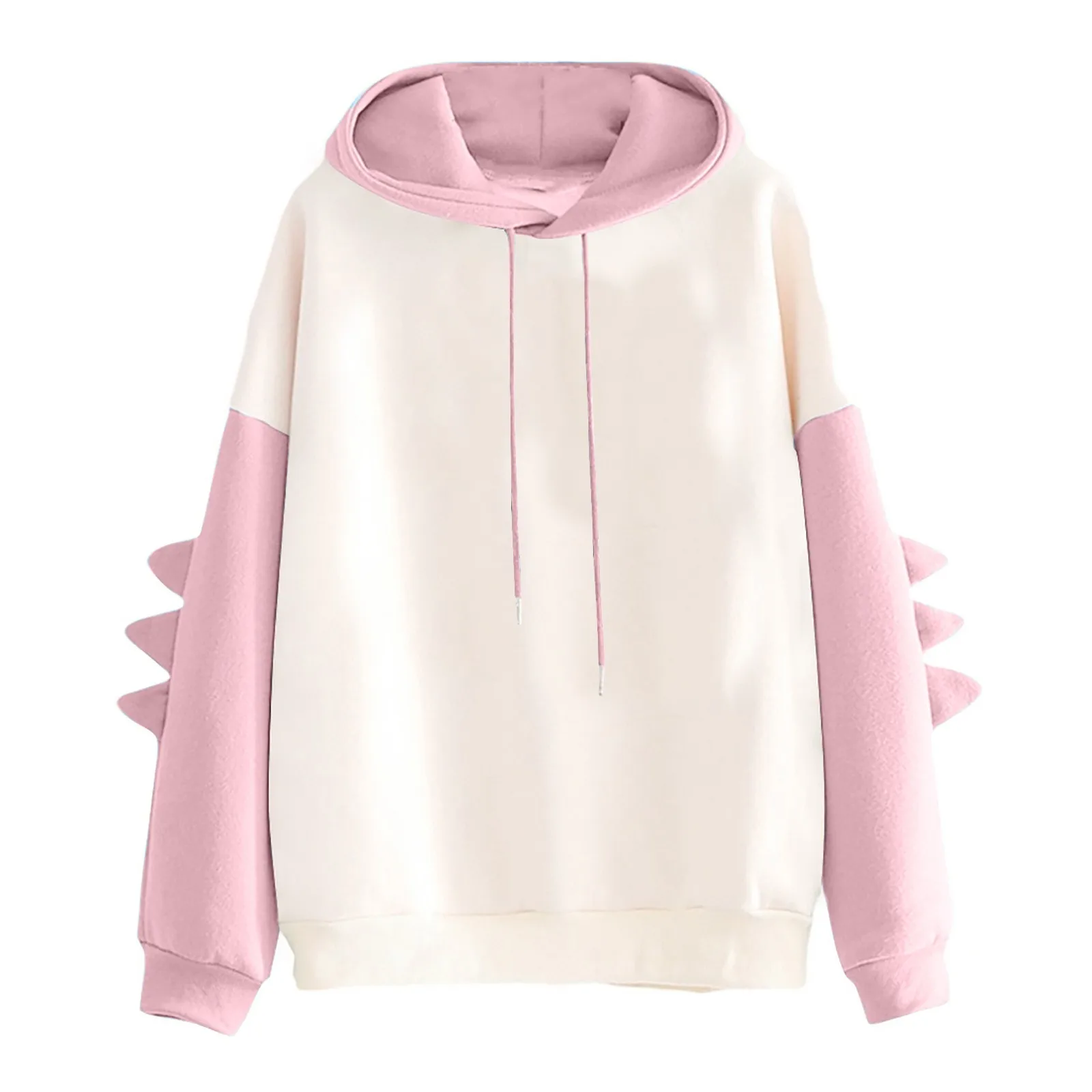 

Women'S Solid Color Contrasting Dinosaur Loose Casual Hoodie Women'S Hoodies Spring Autumn Winter Casual Hoodies Sweatshirts