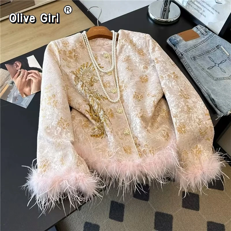 

Пальто в китайском стиле, элегантное ретро-пальто 1920, модное универсальное пальто в западном стиле с меховой бахромой и краями для похудения, тренд