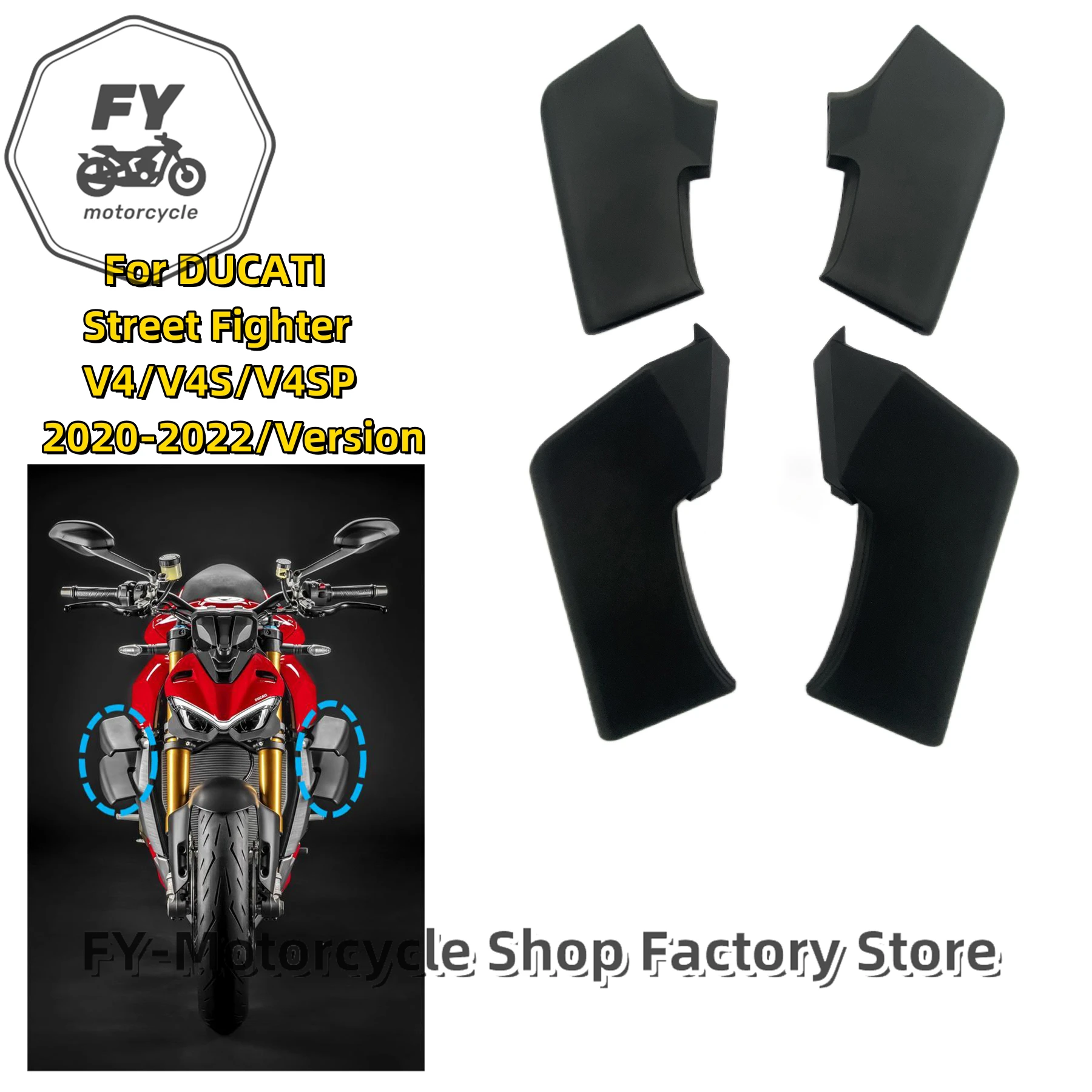 4pcs Winglets Wings Spoiler Fxed For DUCATI Streetfighter V4 V4S V4SP 2020-2023 V2 2022-2023 Motorcycle Winglet Wing Kit