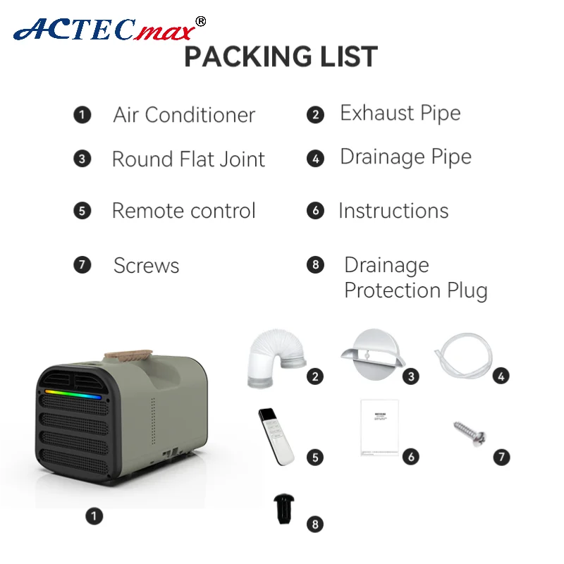 Comfort 4500BTU 5200BTU Portable Air Conditioner RV Motorhome 110V 220V 12V 24V Camper Van Tent AC Chiller Air Cooling Unit