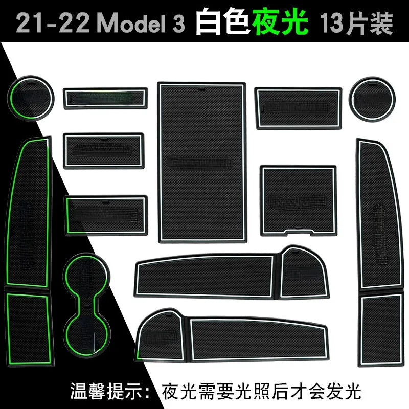 Per Tesla Modello 3 2021-2022 Auto Interni Porta Scanalatura Tappetini Cancello Slot Pad antiscivolo Tazza Zerbino Accessori Copertura