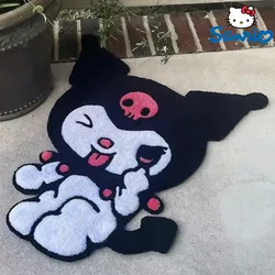 Sanrio Kuromi Kawaii Imitation Cashmere Carpet  Animie Cute Floor Mat Cartoon Non-Slip Plush Rug Bedroom Bedside Room Home Decor