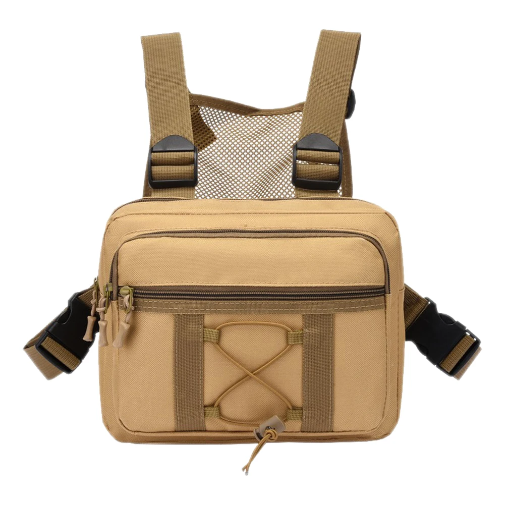 Men Molle Shoulder Vest Bags Anti-Theft Oxford Daily Messenger Bag Adjustable Safe Multifunctional Portable for Outdoor Camping