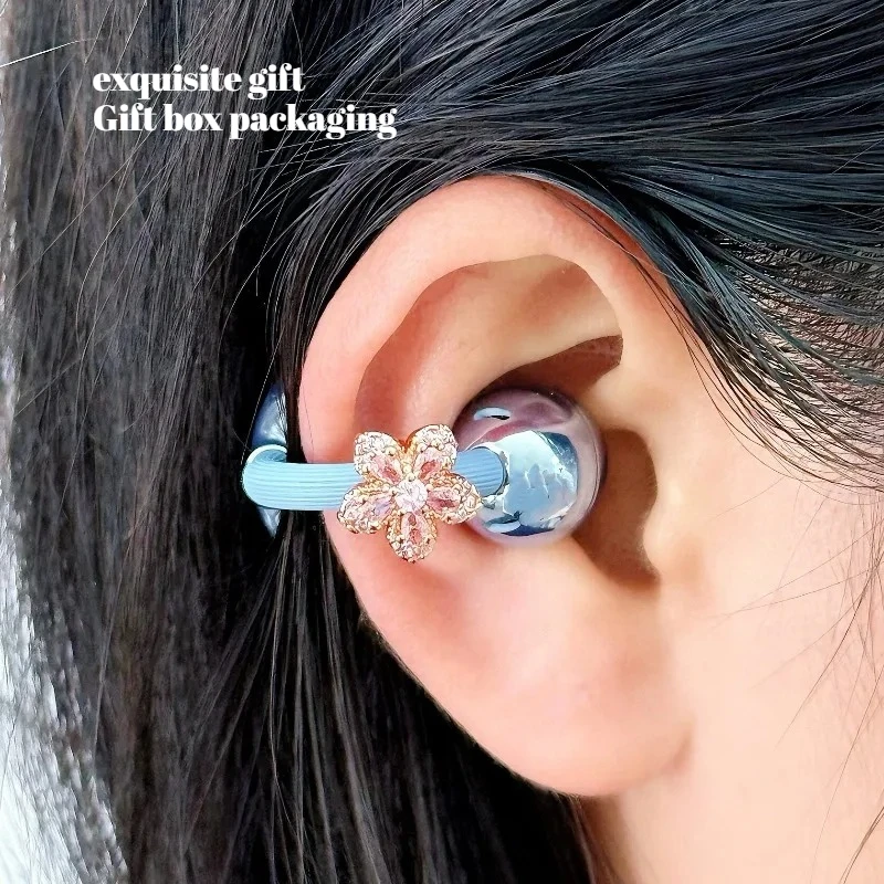 

Cherry Blossom Earphone Buckle Custom Sweet Headsets Decoration Suitable for Freeclip Earphones Accessories Headphone Clip Gifts