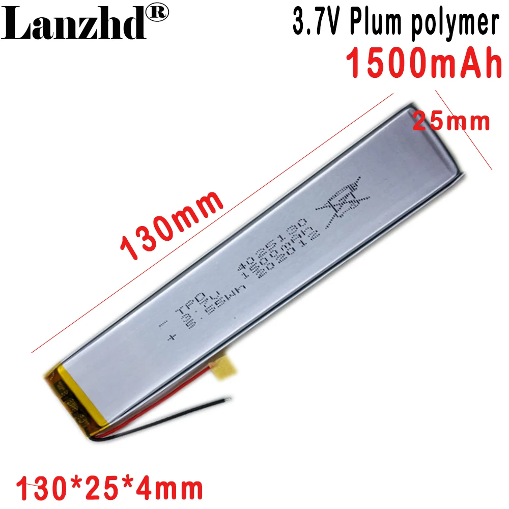 3.7V Polymer Lithium Battery 1500mah  For Mirror HeadlightCabinet LED Strip light  cell Strip cell 4025130 4025100