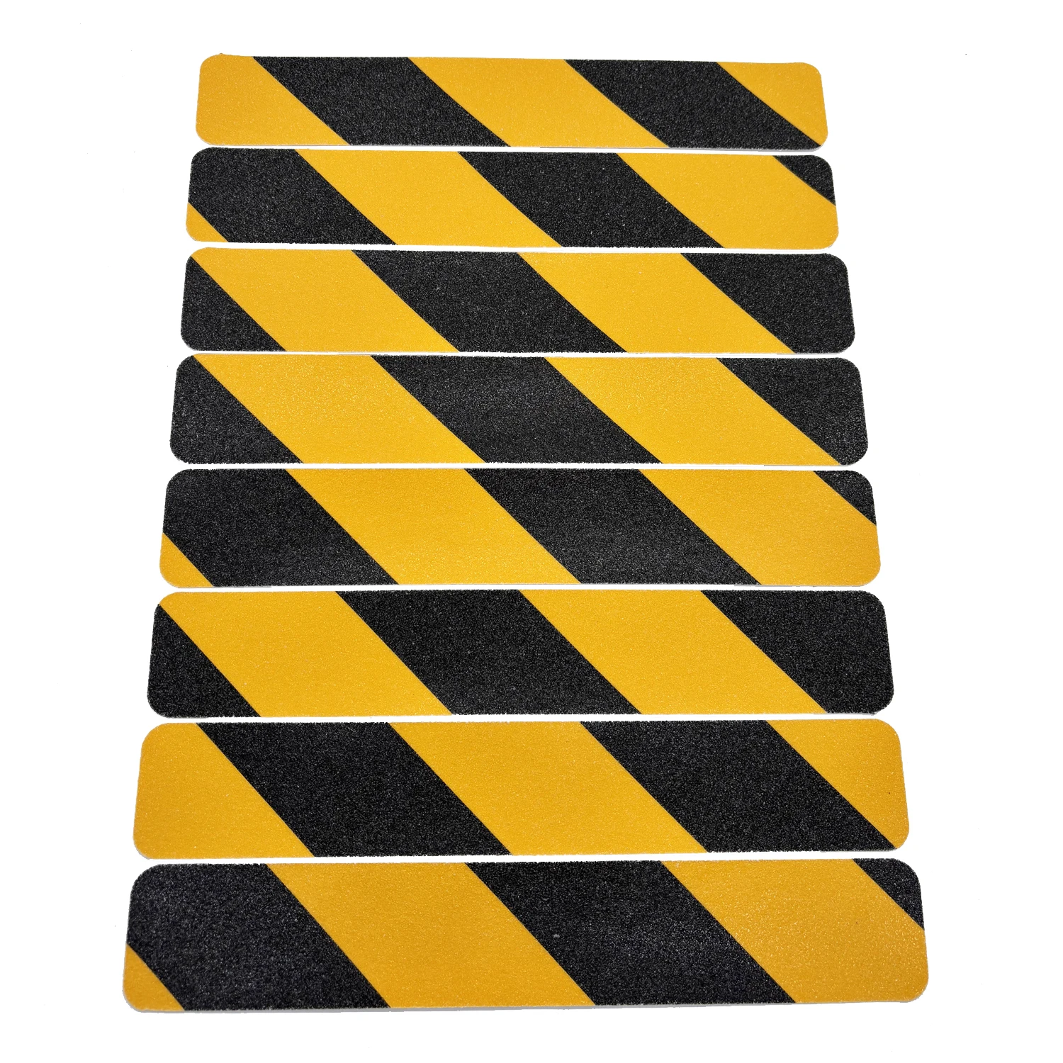 8 Pieces of Outdoor Stair Anti-Slip Tape, 5cm X 30cm, Black and Yellow, Self-Adhesive, Strong Grip, Suitable for Indoor/Outdoor Stairs, Steps, Boats, Swimming Pool Stairs, Safety Anti-Slip Tape