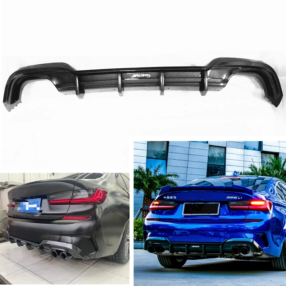 Car Rear Bumper Diffuser Lip Lower Spoiler Diffuser Plate For BMW G20 325i 325LI M Sport 2019-2020 AKASAKA