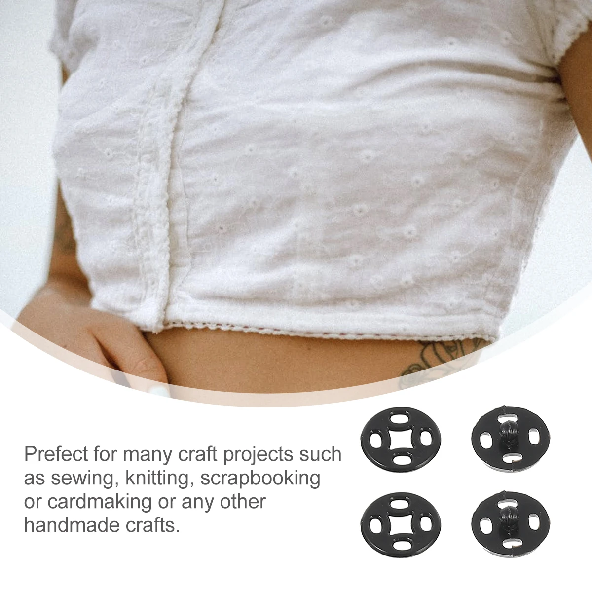 

1000pcs T-Shirt Clothes for Crafting Projects Plastic Sewing Gifts Clothes Button Round Button Black Color