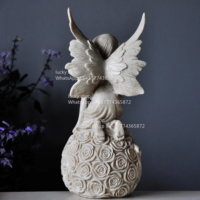 Flower Angel Decorative Ornaments, Creative Statues, Crafts, European Countryside Home Furnishings, Gifts
