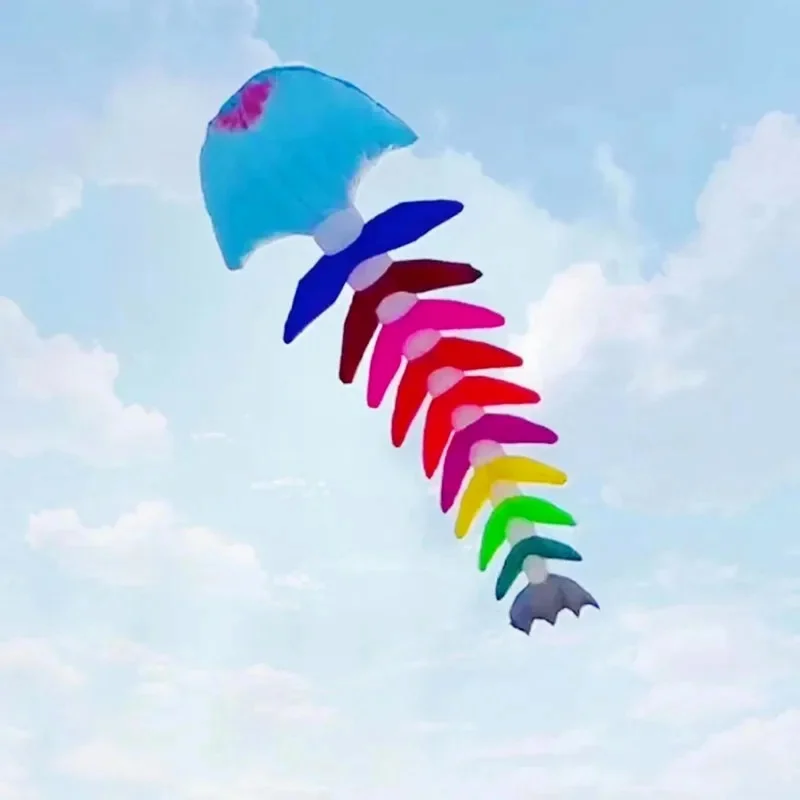 Free shipping fishbone soft kites pendant flying fish kites for adults inflatable show kites  flying with string fishing line