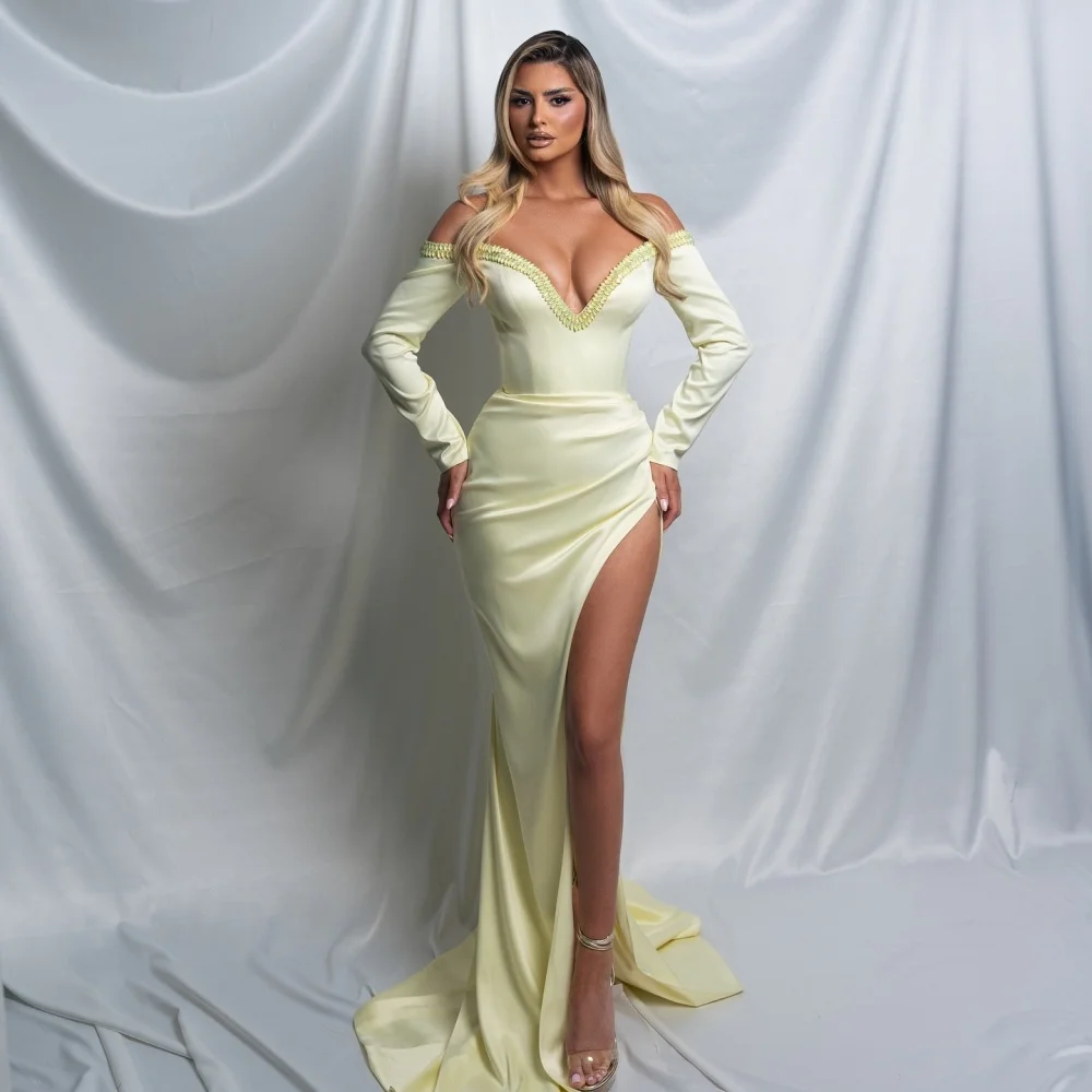 Maßgeschneiderte, charmante schulterfreie Cocktailkleider im Meerjungfrau-Stil mit Glitzer, formelles Abendkleid im modernen Stil, sexy