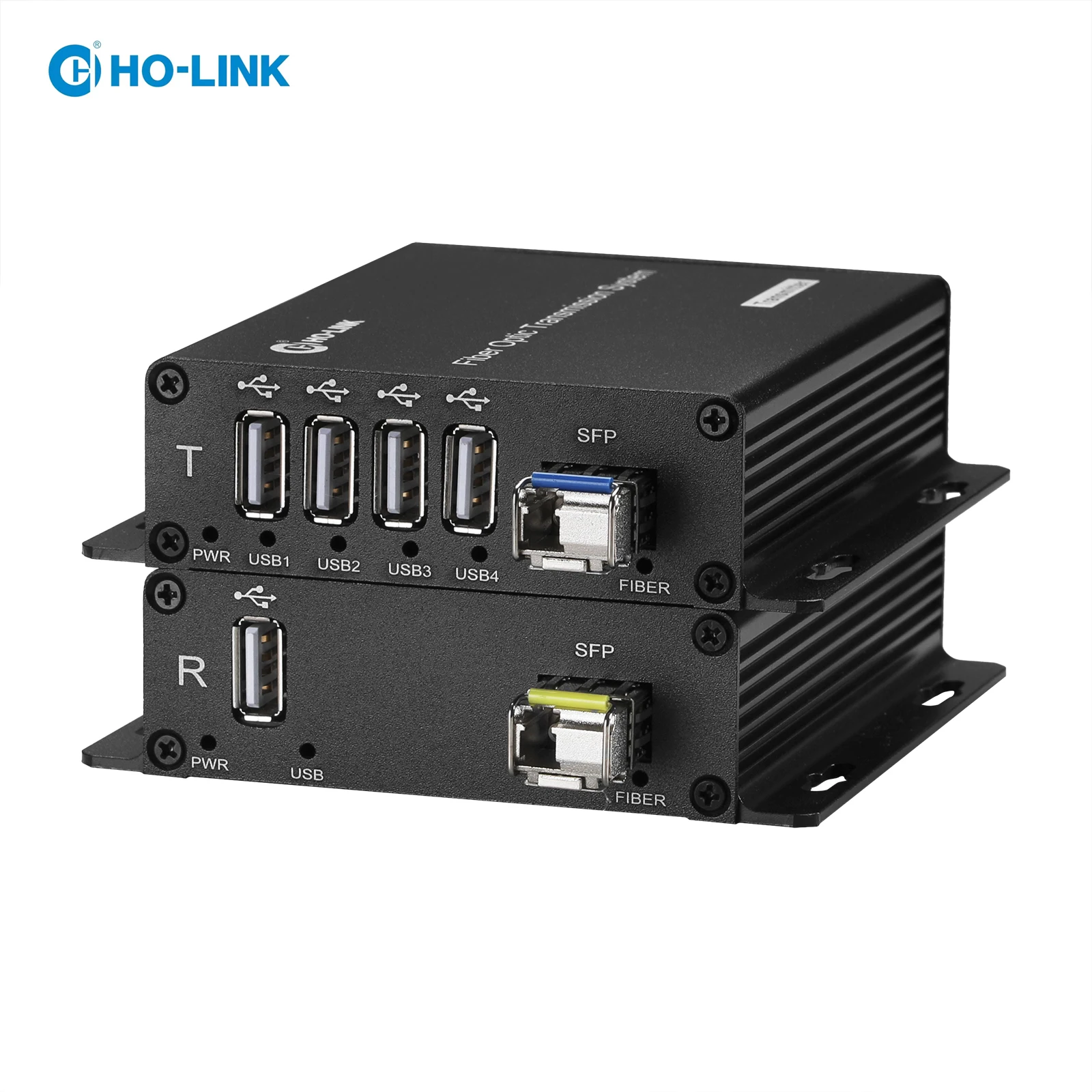 

USB 2.0 Hub Fiber Optic Extender to Max 250 Meters over SMF / MMF, 4 Port USB 2.0 over Fiber Adapter