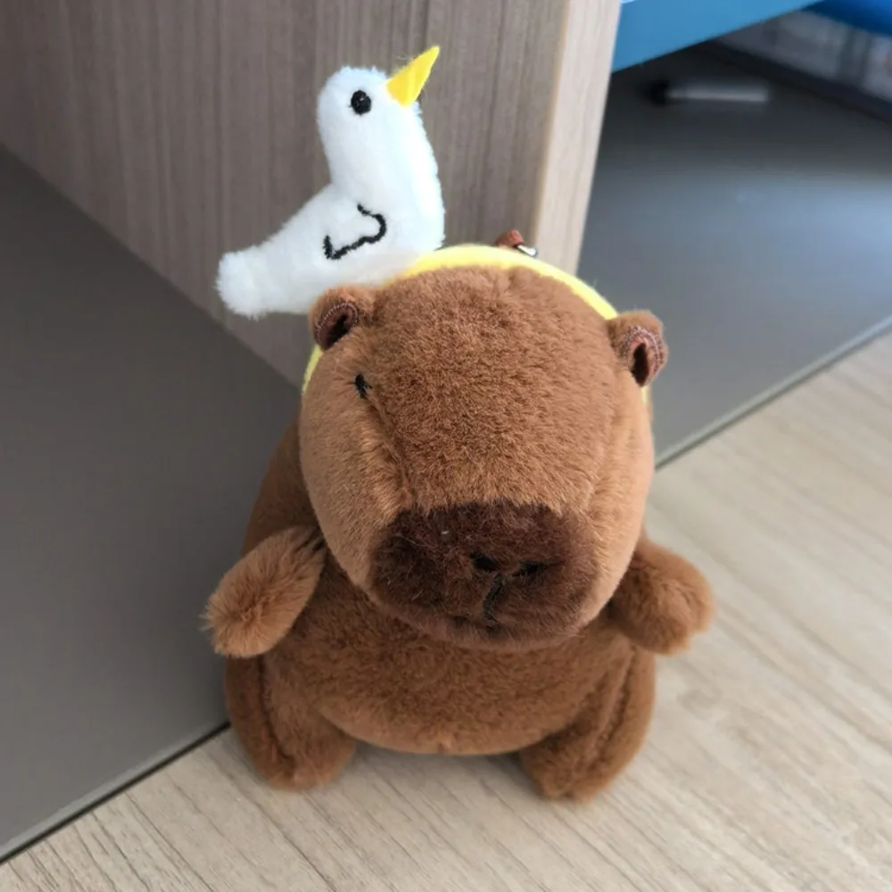 Cartoon Capybara Plush Capybara Keychain Guinea Pig Soft Fluffty Animal Doll Stuffed Animals Headgear Capybara Doll