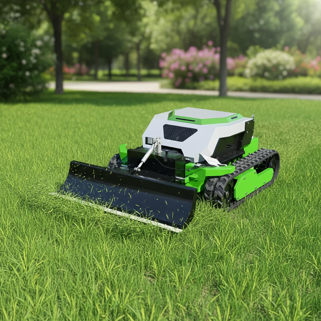 

Умная радиоуправляемая гусеничная газонокосилка: надежная, с мощным двигателем, для работы на склонах, высокое качество