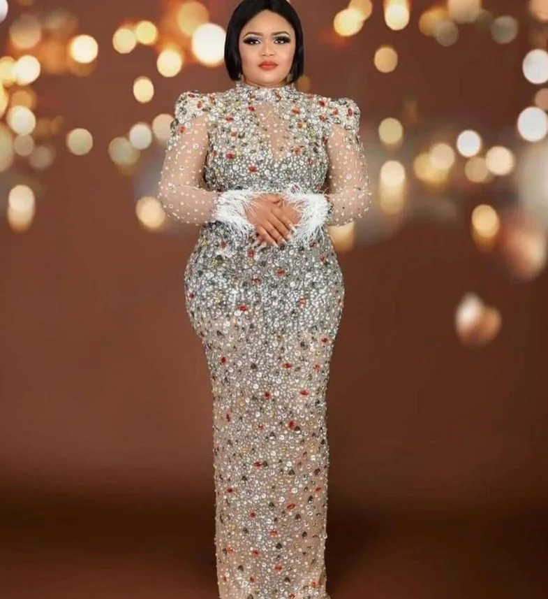 Brand Desinger Women Clothing Luxury Birthday Dress Woman Rhinestone Diamond Stage Show Outfit Celebrity Maxi Bodycon Dress