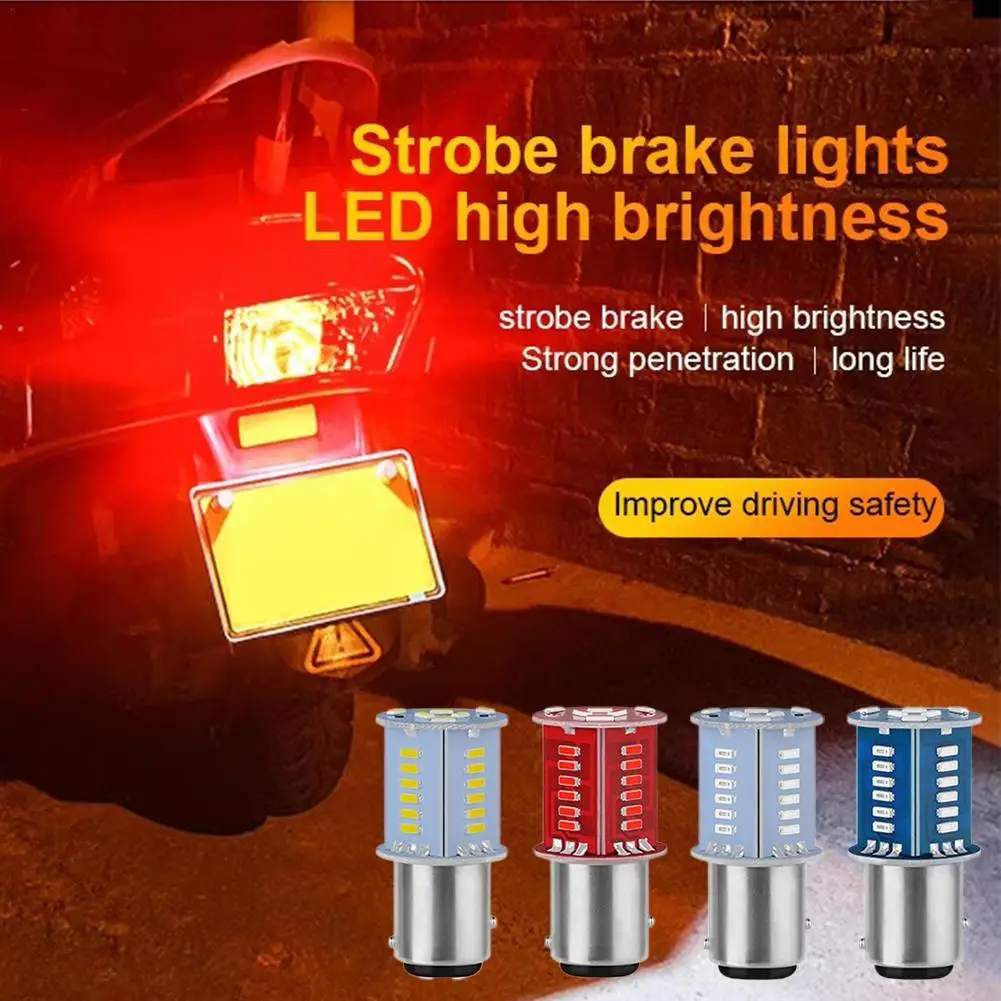 1PC 1157 LED Strobe Brake Light BAY15D Bulb 30SMD DRL Water Flash Reversing Parking Car Turn Signal Tail Lamp Motorcycl